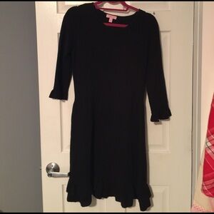 Lilly Pulitzer Black Ruffle Sweater Dress Size Medium Textured